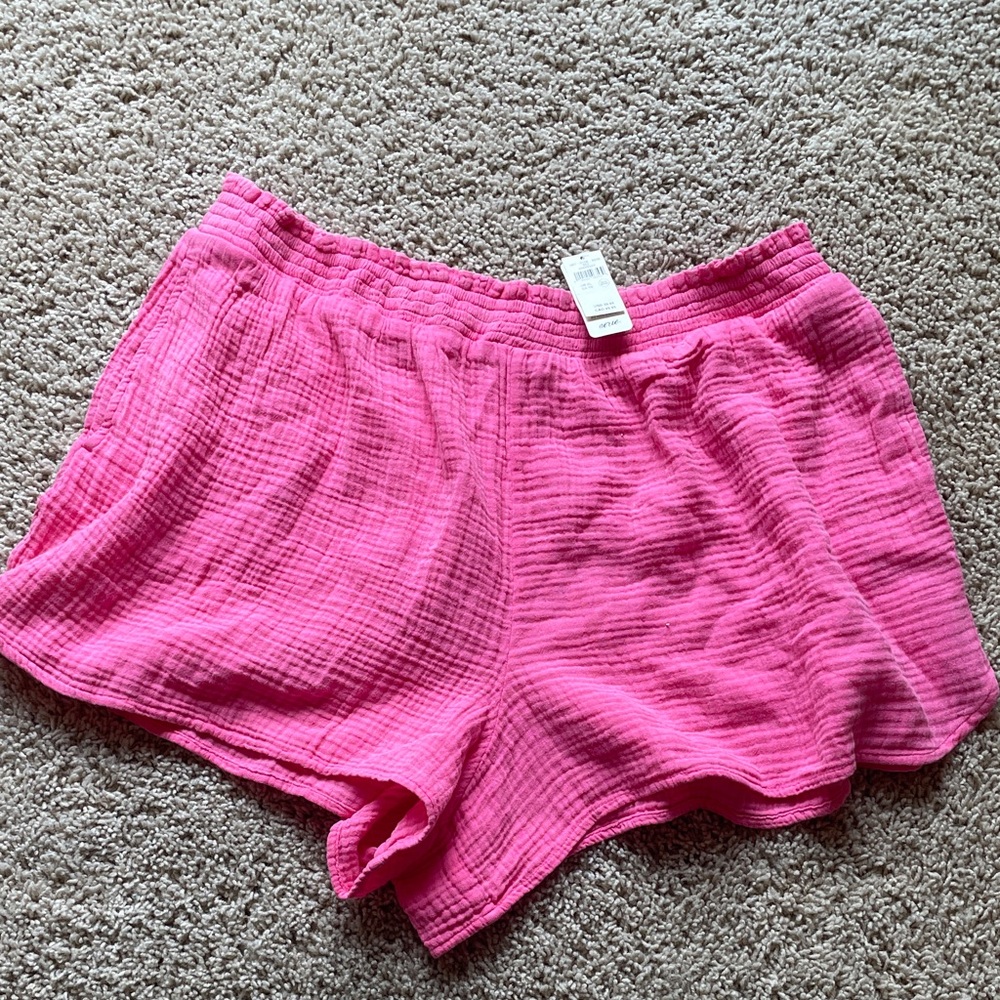 aerie Hot Pink Gauze Athletic Lounge Shorts with tags